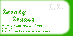 karoly krausz business card